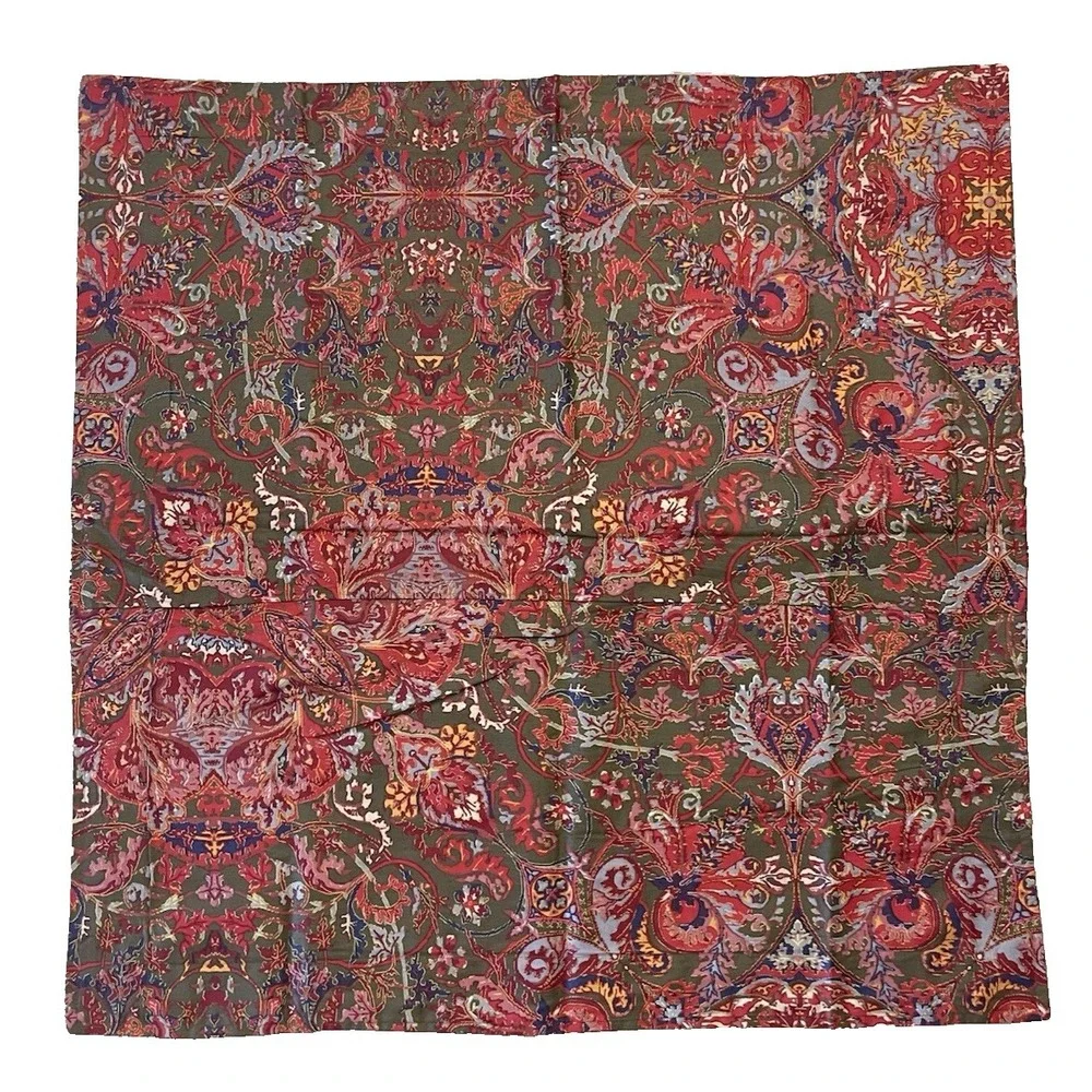 Vtg Ralph Lauren Galahad Red  Medieval Paisley Euro Pillow Sham 30x30